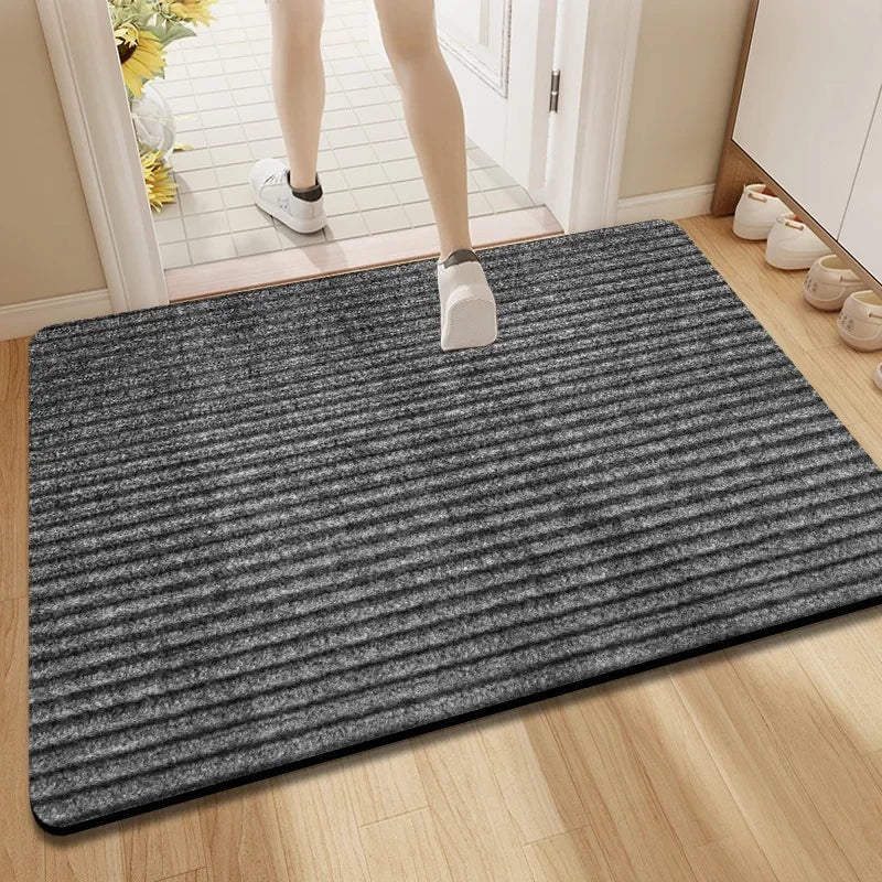 Absorbent Ribbed Doormat with Non Slip Backing for Indoor and Outdoor Use