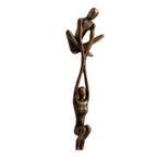 Abstract Couple Shelf Sitter Sculpture with Hanging Figure for Bookshelf