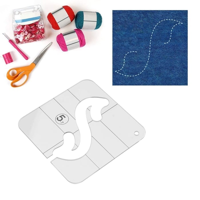 Acrylic Quilting Template Set for Free Motion Quilting with Stitch Guides