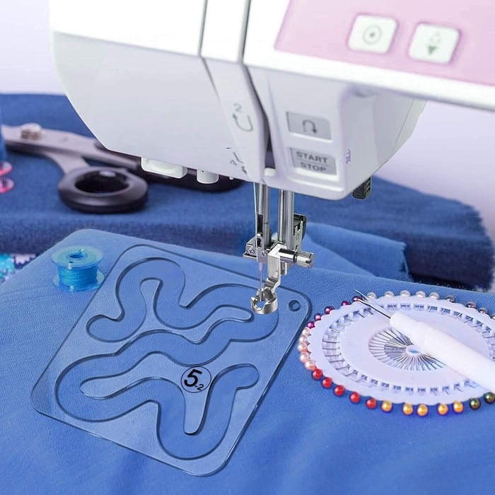 Acrylic Quilting Template Set for Free Motion Quilting with Stitch Guides