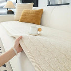 Plush Sherpa Sofa Cover Non Slip Quilted Couch Protector Soft Thick Sofa Seat Cover Pet Friendly Furniture Protector for Living Room