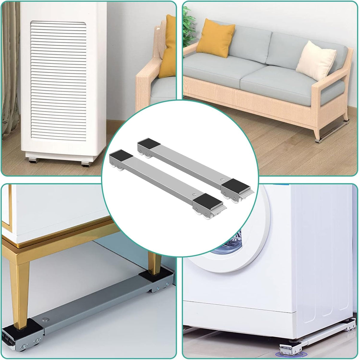 Adjustable Appliance Roller Bars Set of Two Extendable Furniture Movers