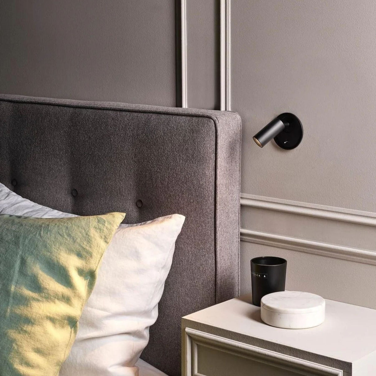 Adjustable LED Wall Reading Light with Swivel Cylinder Head and Toggle Switch