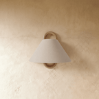 Scandinavian Beech Wood Wall Light With Fabric Shade