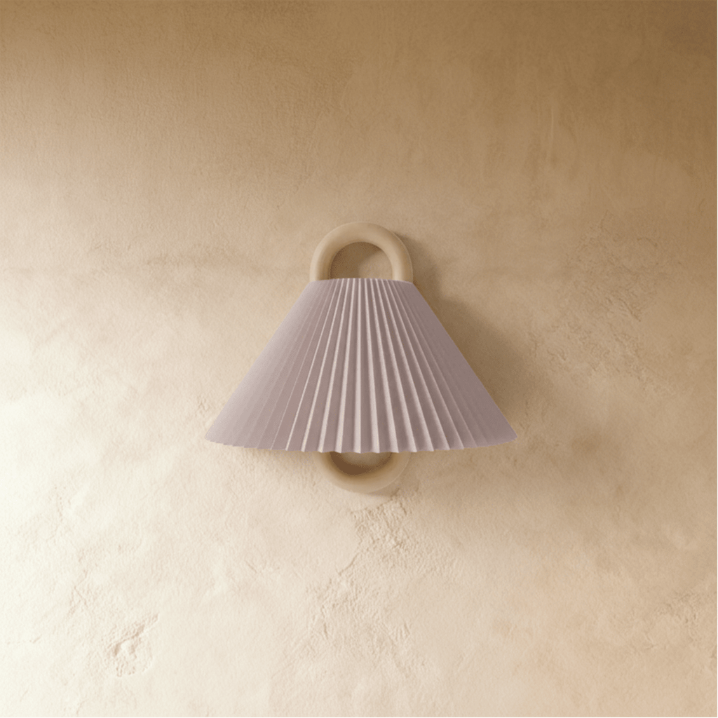 Scandinavian Beech Wood Wall Light With Fabric Shade