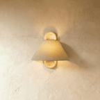 Scandinavian Beech Wood Wall Light With Fabric Shade