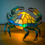 Stained Glass Wolf Table Lamp With Colourful Mosaic Shade And Ambient Glow