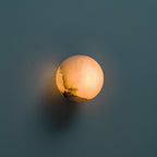 Mini Orb Alabaster Wall Light With Sculpted Stone Shade