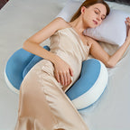 Adjustable Pregnancy Pillow Ergonomic Maternity Support Cushion with Adjustable Strap Breathable Polyester Wedge Pillow for Side and Stomach Sleepers