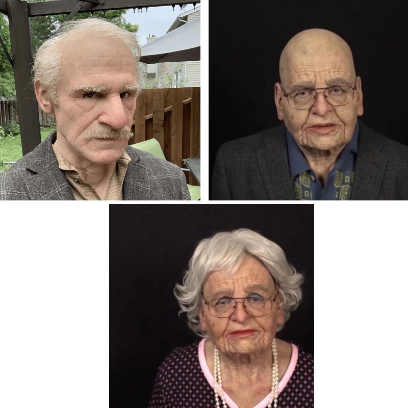 Realistic Old Man Mask Latex Halloween Mask for Adults Full Head Creepy Face Mask with Movable Mouth for Fancy Dress | Cosplay and Parties
