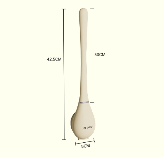 Teardrop Silicone Toilet Brush Set Wall Mounted Drip Holder Flexible Bristle Head Quick Drying Hygienic Loo Brush with Adhesive Hook | Single or Twin