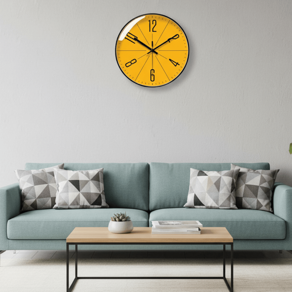 Modern Round Wall Clock Silent Non Ticking Quartz Movement with Glass Front Nordic Minimalist Clock for Living Room | Kitchen and Office