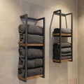 Wall Mounted Towel Rack Tiered Stainless Steel Towel Holder Space-Saving Bathroom Storage Shelf for Towels | Toiletries and Bathroom Decor