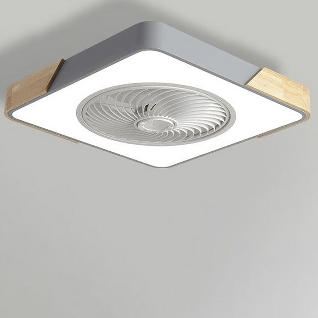 Ceiling Fan Ceiling Light With Wood Trim LED Light