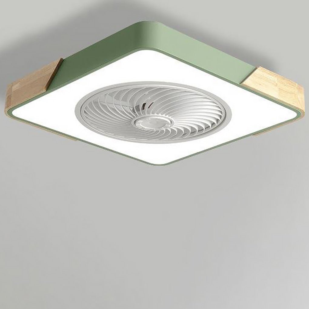 Ceiling Fan Ceiling Light With Wood Trim LED Light