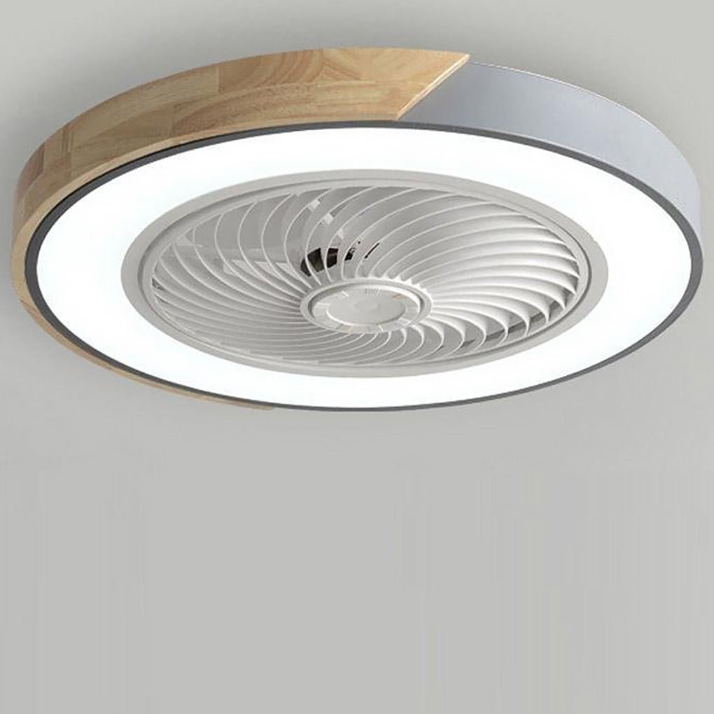 Ceiling Fan Ceiling Light With Wood Trim LED Light