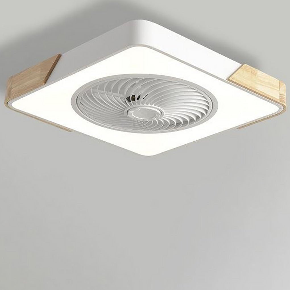 Ceiling Fan Ceiling Light With Wood Trim LED Light