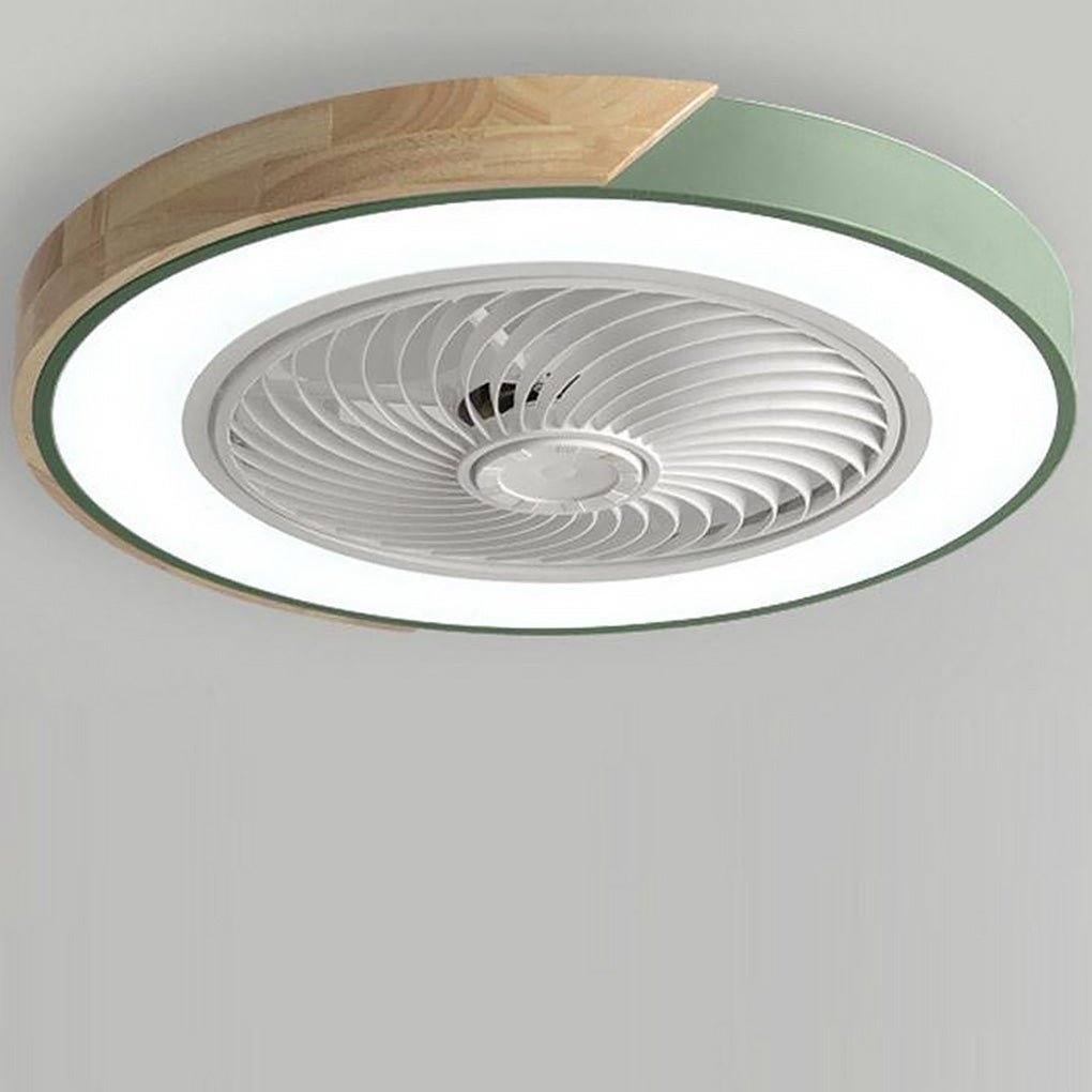 Ceiling Fan Ceiling Light With Wood Trim LED Light