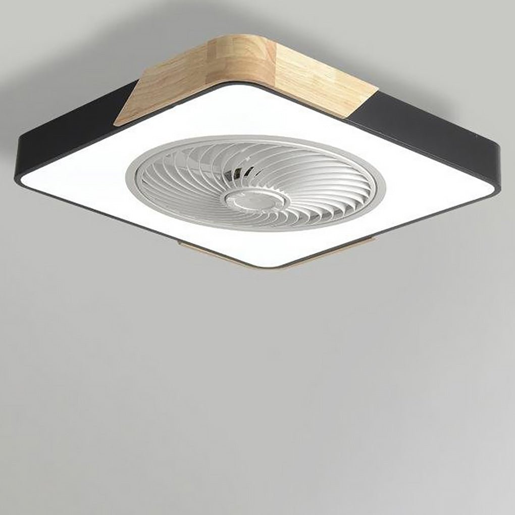 Ceiling Fan Ceiling Light With Wood Trim LED Light