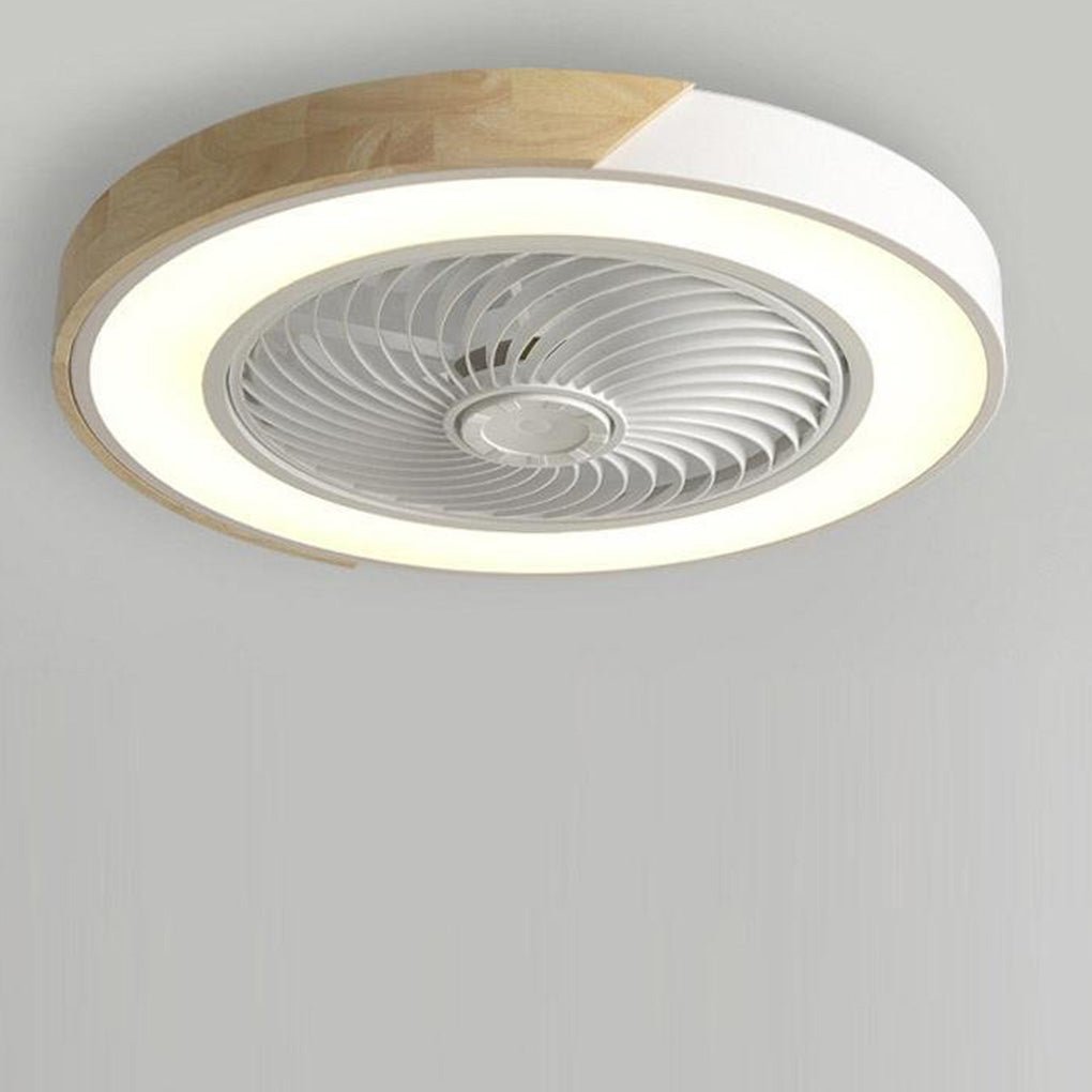 Ceiling Fan Ceiling Light With Wood Trim LED Light