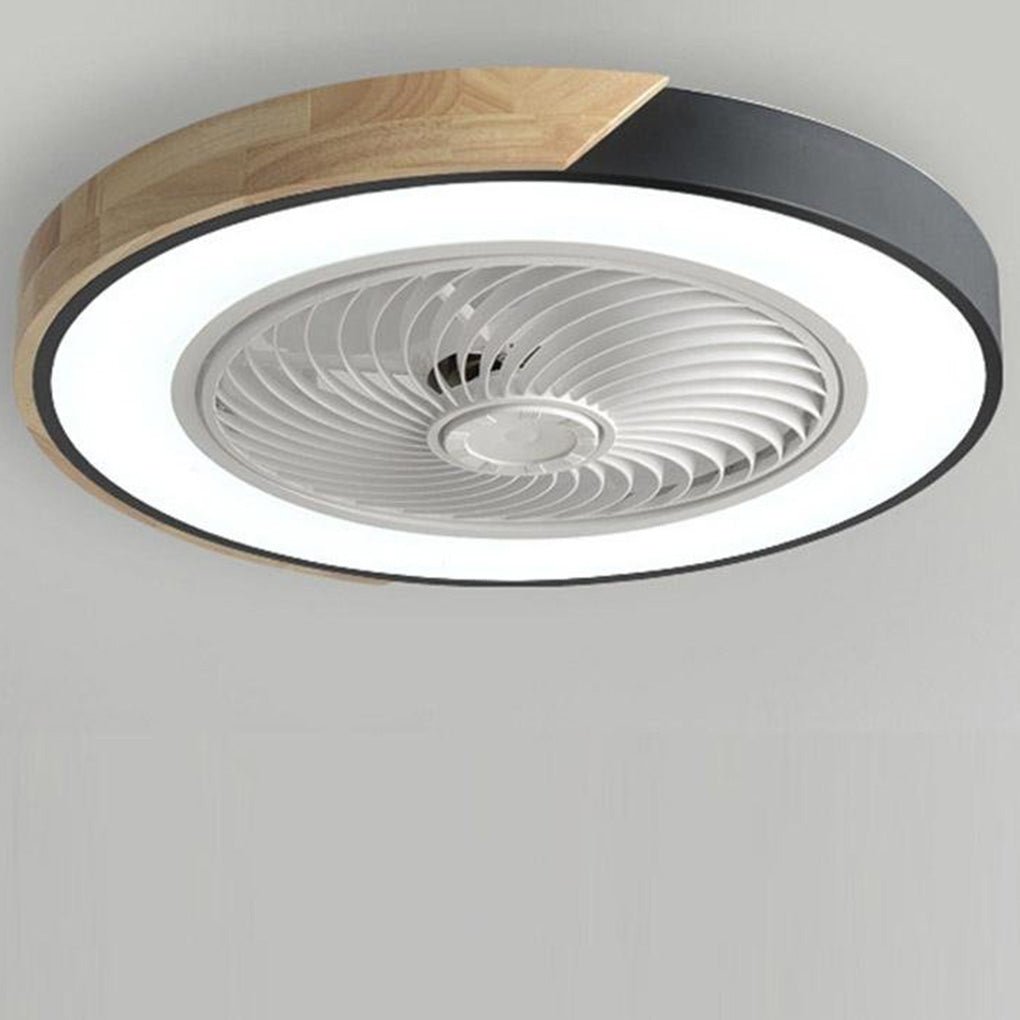 Ceiling Fan Ceiling Light With Wood Trim LED Light