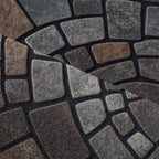 Half Moon Door Mat Non-Slip Mosaic Stone Effect Doormat Semicircle Polyester Entrance Mat for Indoor and Outdoor Use