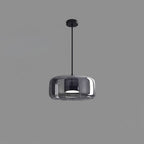 Smoked Glass Dome Pendant Lights With Black Cord