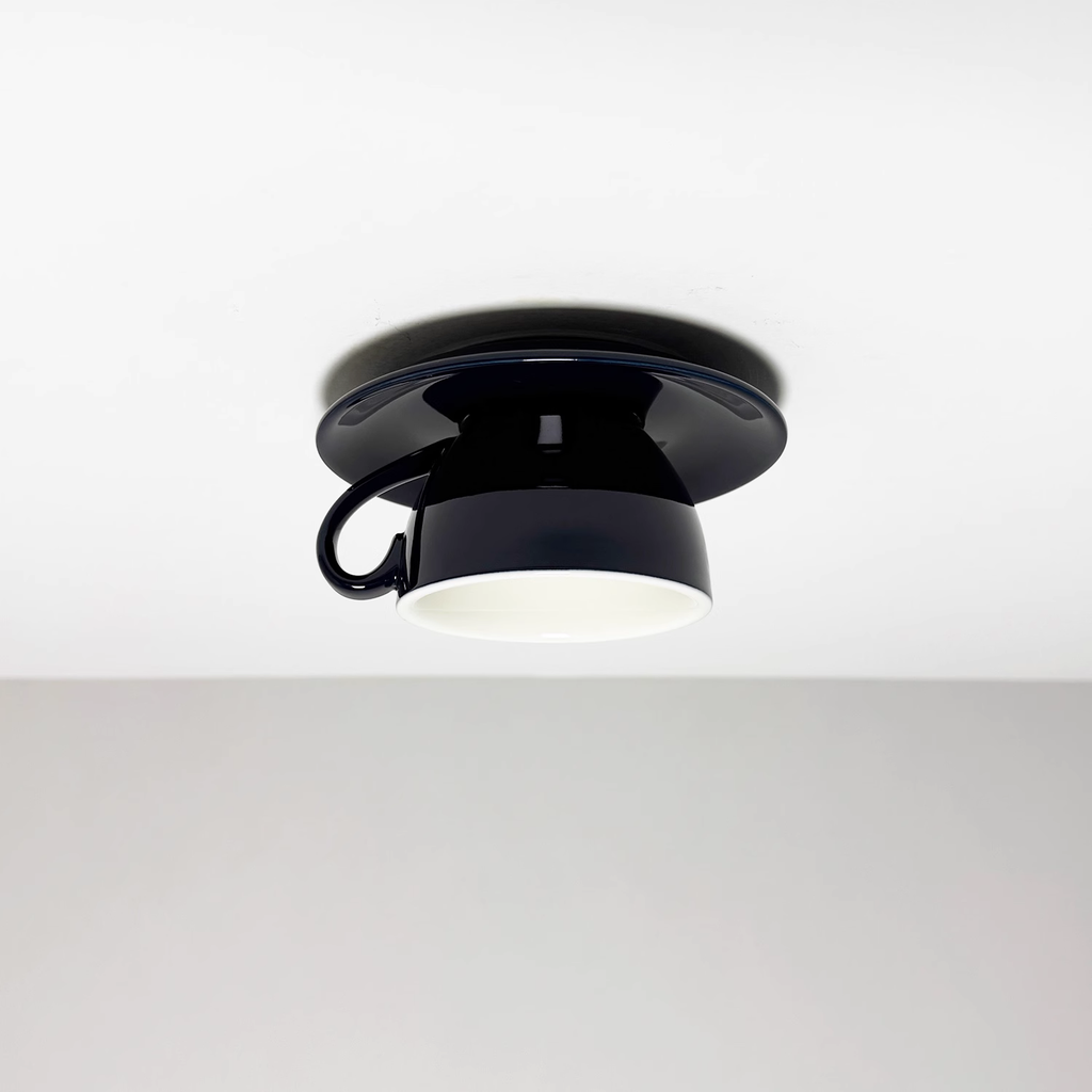 Modern Ceramic Semi-Flush Mount Ceiling Light in Navy Blue — Ashbury Home & Living