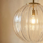 Modern Iron And Glass Pendant Light With Dome Shade