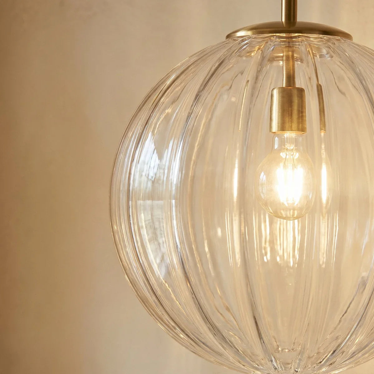 Modern Iron And Glass Pendant Light With Dome Shade