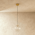 Modern Iron And Glass Pendant Light With Dome Shade