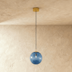 Modern Iron And Glass Pendant Light With Dome Shade