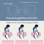 Adjustable Pregnancy Pillow Ergonomic Maternity Support Cushion with Adjustable Strap Breathable Polyester Wedge Pillow for Side and Stomach Sleepers