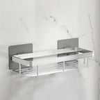 Adhesive Bathroom Shelf Drill-Free Shower Caddy Stainless Steel Wall Shelf Organiser for Shampoo and Toiletries