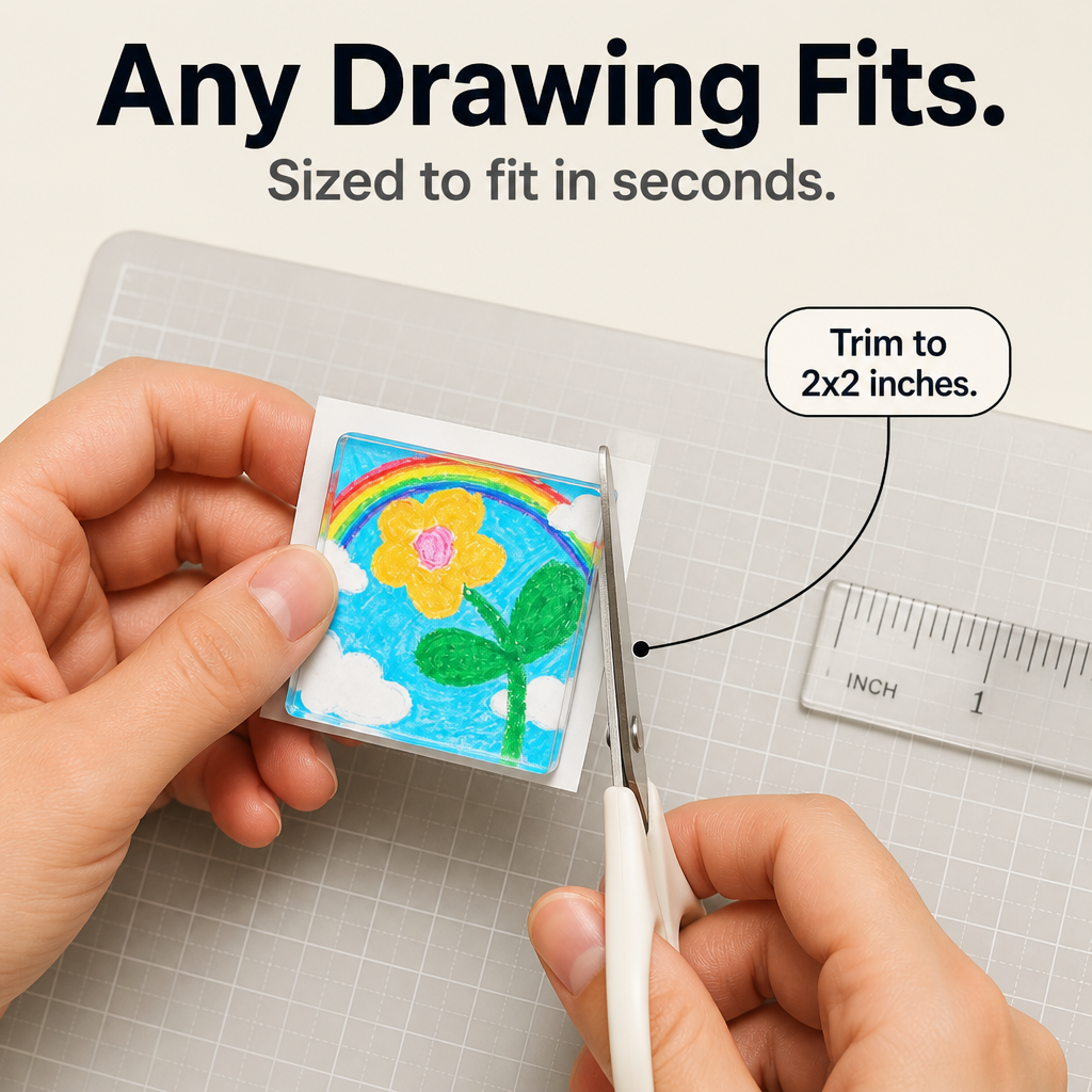 DIY Acrylic Photo Fridge Magnets Clear Picture Frame Magnet Kit for Kids Drawings and Photos Self Adhesive Refrigerator Magnets for Kitchen Display