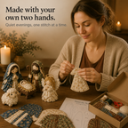 Patchwork Fabric Nativity Sewing Kit Hand Stitched Christmas Nativity Scene Craft Kit with Pre Cut Fabric Pieces and Pattern for Mantel Decoration