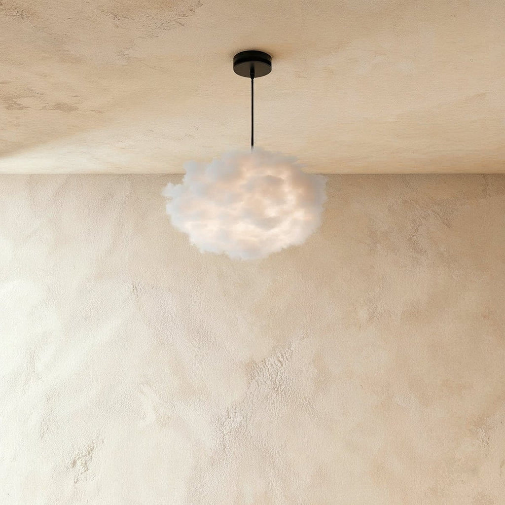 Modern Cloud Pendant Light With Soft Fiber Cotton Shade