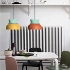 Colour Block Nordic Pendant Light with Stacked Metal Shades for Dining Room