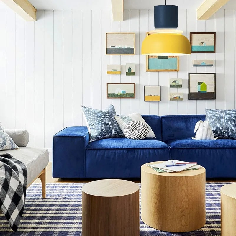 Colour Block Nordic Pendant Light with Stacked Metal Shades for Dining Room