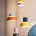 Colour Block Nordic Pendant Light with Stacked Metal Shades for Dining Room
