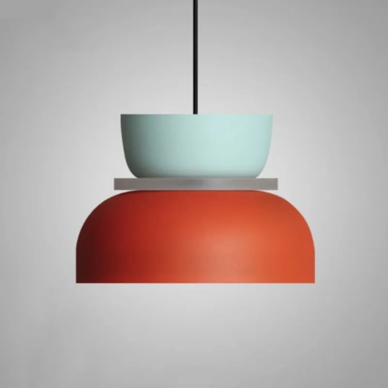 Colour Block Nordic Pendant Light with Stacked Metal Shades for Dining Room
