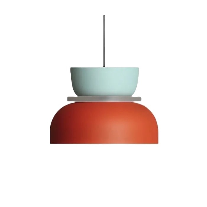 Colour Block Nordic Pendant Light with Stacked Metal Shades for Dining Room