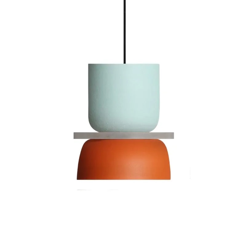 Colour Block Nordic Pendant Light with Stacked Metal Shades for Dining Room