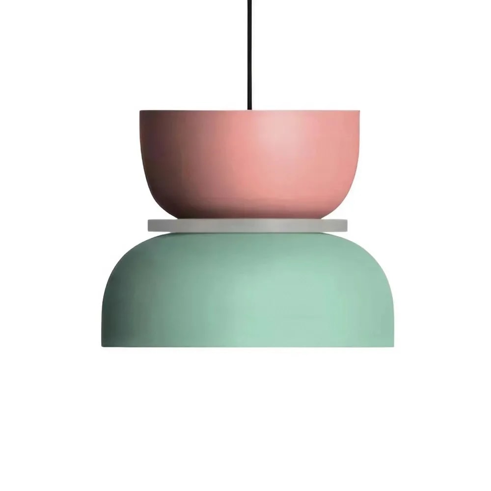 Colour Block Nordic Pendant Light with Stacked Metal Shades for Dining Room
