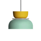 Colour Block Nordic Pendant Light with Stacked Metal Shades for Dining Room