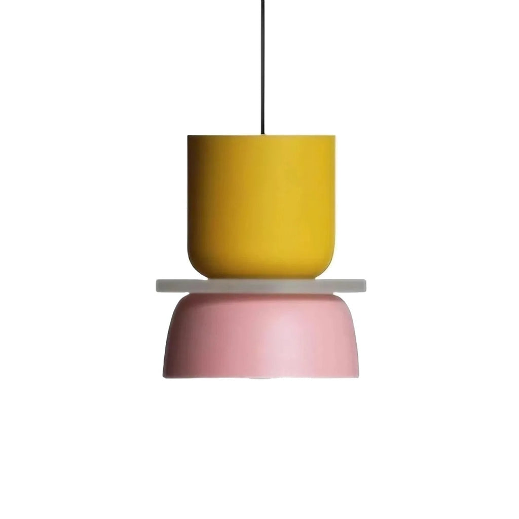 Colour Block Nordic Pendant Light with Stacked Metal Shades for Dining Room