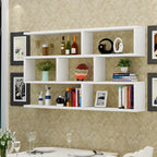 Wall Mounted Bookshelf Wooden Floating Shelf Unit Modern Wall Bookcase with Open Compartments for Books and Decor in Living Room | Study and Bedroom