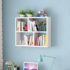 Wall Mounted Bookshelf Wooden Floating Shelf Unit Modern Wall Bookcase with Open Compartments for Books and Decor in Living Room | Study and Bedroom