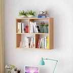 Wall Mounted Bookshelf Wooden Floating Shelf Unit Modern Wall Bookcase with Open Compartments for Books and Decor in Living Room | Study and Bedroom