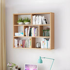 Wall Mounted Bookshelf Wooden Floating Shelf Unit Modern Wall Bookcase with Open Compartments for Books and Decor in Living Room | Study and Bedroom